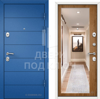 Входная металлическая дверь с зеркалом в офис ДПК-10447